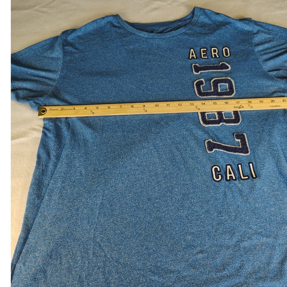Aeropostale Graphic Tee Mens Large Blue Excellent 1987 Cali Short Sleeve Shirt